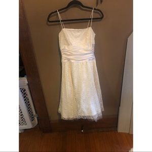 Off-White Tea Length Dress